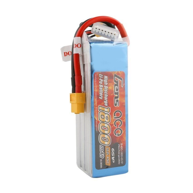 Batterie Lipo GensAce 1800mAh 22.2V 45C 6S - XT60 4 Batterie Lipo GensAce 1800mAh 22.2V 45C 6S - XT60 – Image 2