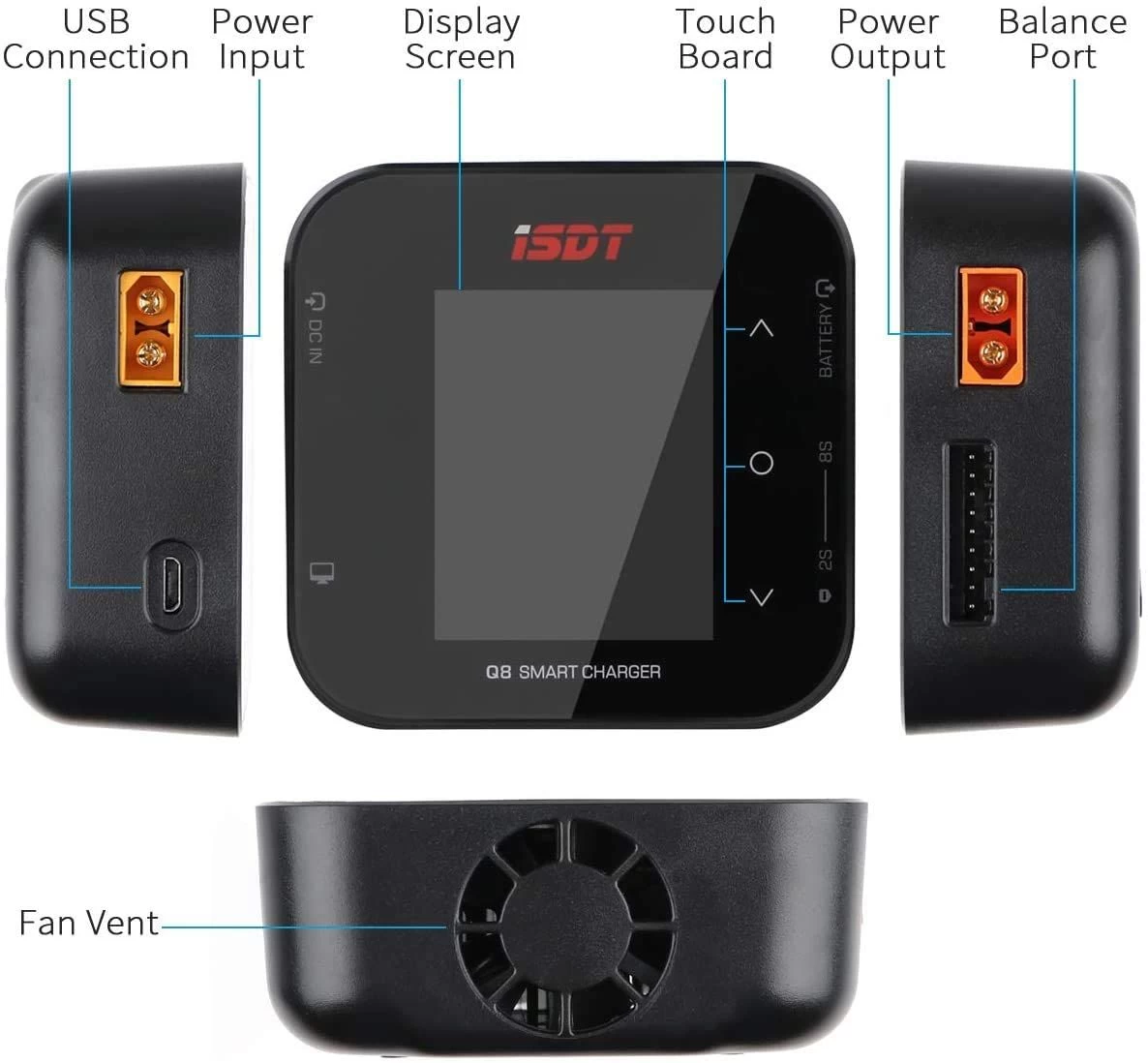 Chargeur ISDT Q8 SMART BattGO 8S/20A/500W 10-34V DC 4 Chargeur ISDT Q8 SMART BattGO 8S/20A/500W 10-34V DC – Image 2