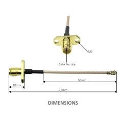 Rallonge UFL Vers SMA Femelle -Maison du FPV Magasin furiousfpv cable pigtail ufl 72mm vers sma 2