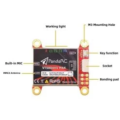 PandaRC VT5804HV MAX 5.8GHz 40CH 1000mW VTX MMCX -Maison du FPV Magasin plus sombre arc vt5804hv max vtx 4
